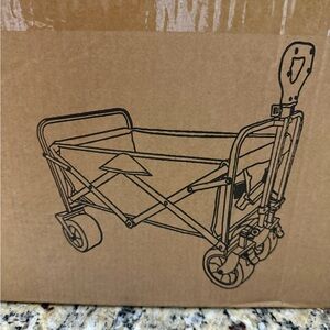 Collapsible Utility Wagon Illustration - Brown